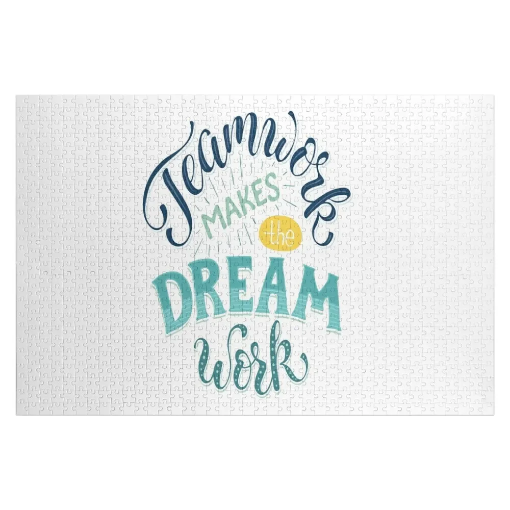 Teamwork Makes The Dream Work Inspirational Quotes Jigsaw Puzzle Personalized Baby Toy Jigsaw Custom Puzzle