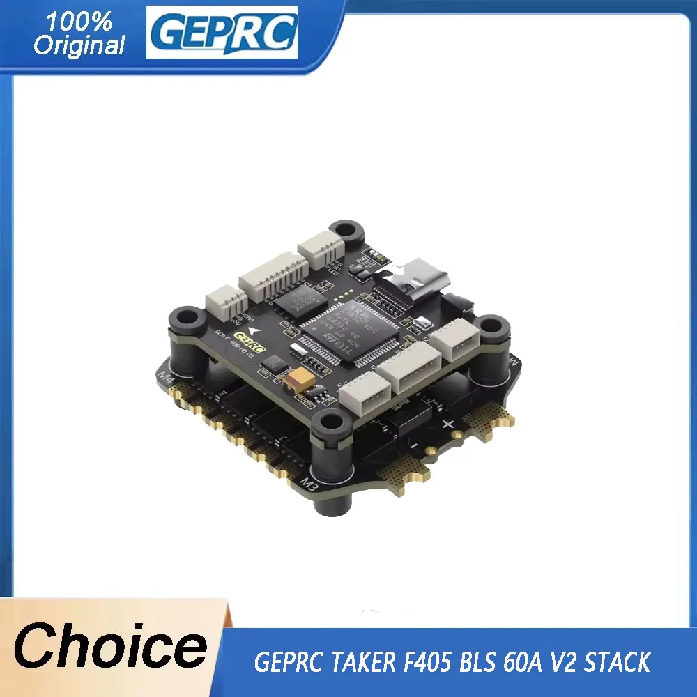 

GEPRC TAKER F405 BLS V2 60A STACK Flight Controller 4IN1 ESC BLHeli32 3-6S LiPo for FPV Racing Freestyle Drone