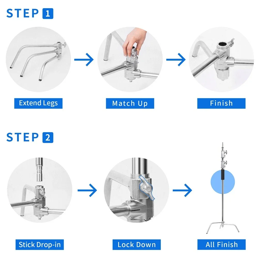 Multi-function Turtle Base C-Stand Photography Studio Heavy Lighting Century C Stand with Folding Legs Grip Head and Arm Kit