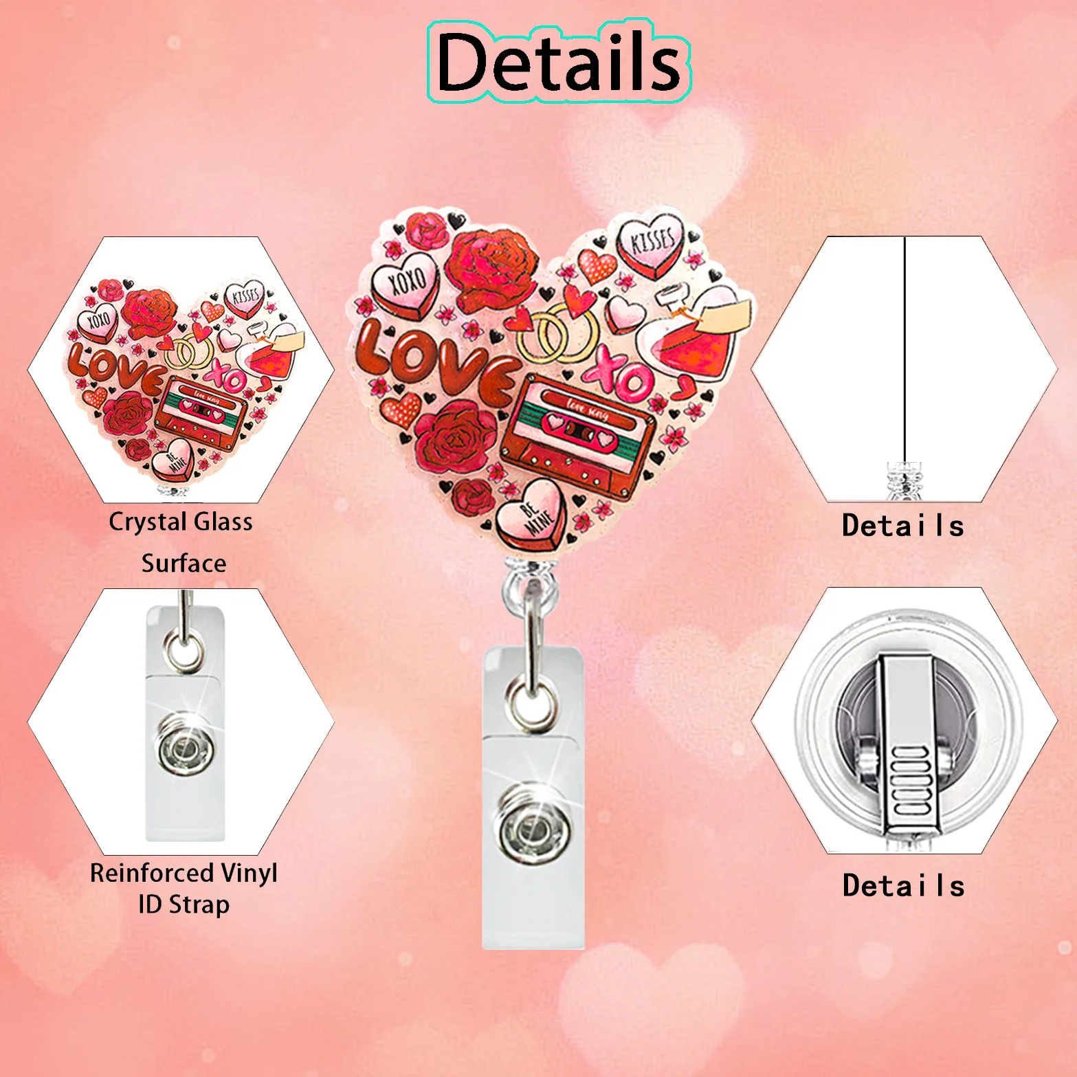 Love Retractable Badge Reel Holders Brain Baby Coffee Cup Medical Hospital Nurse Badge Holder Reel Clip Id Card Holder Keychains