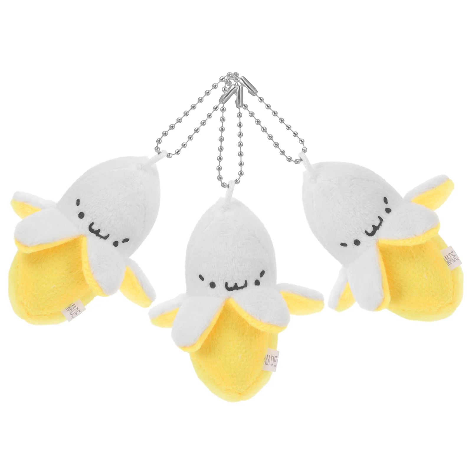 

3pcs Plush Banana Shape Bags Hanging Creative Plush Banana Toy Beautiful Gift for Baby Bag Cellphone (Yellow)