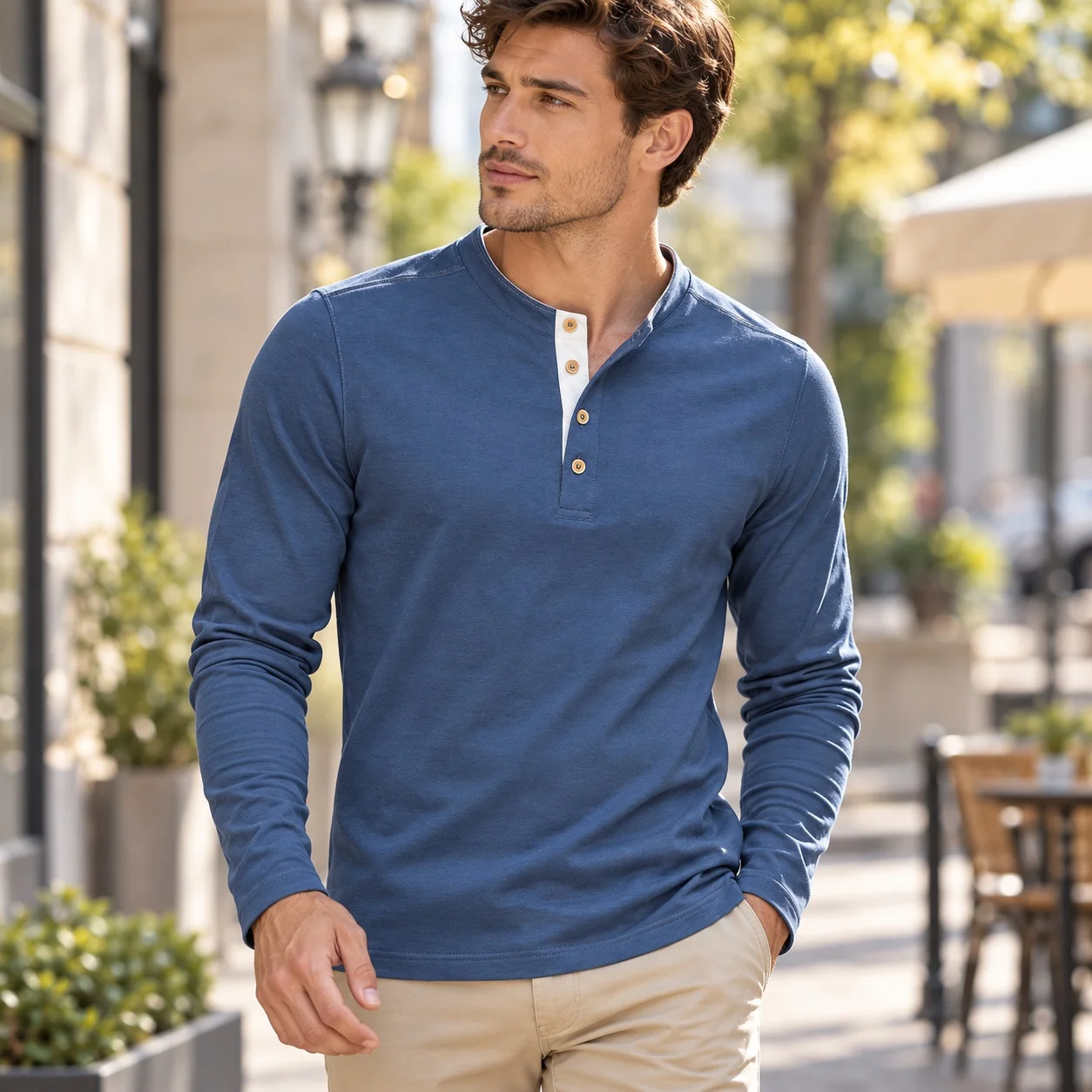 Casual Long Sleeve T Shirt Slim Fit with Standard Thickness Autumn Summer Crew Neck Pullover Not Hooded Regular Sleeve for Men