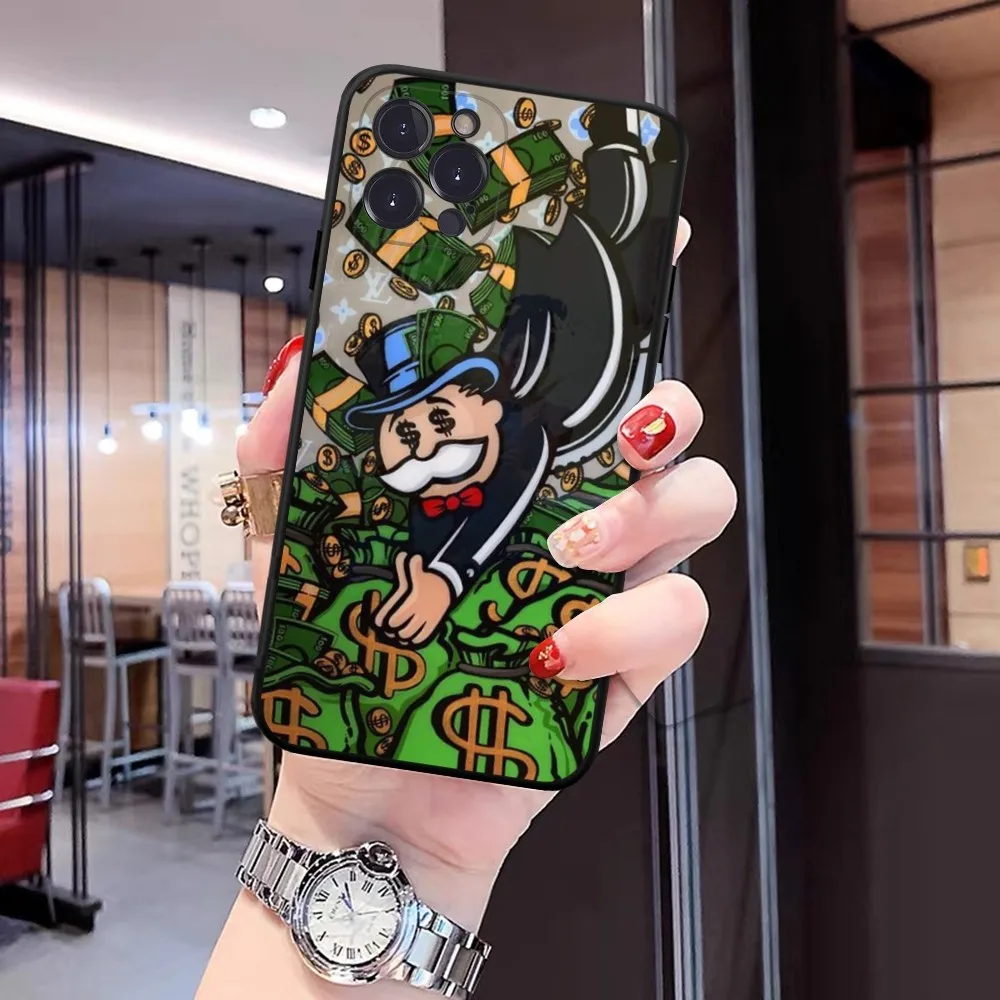 Cartoon Dollar Monopolys Phone Case For iPhone 6 7 8 Plus 11 12 13 14 Pro SE 2020 MAX Mini X XS XR Back Funda Cover