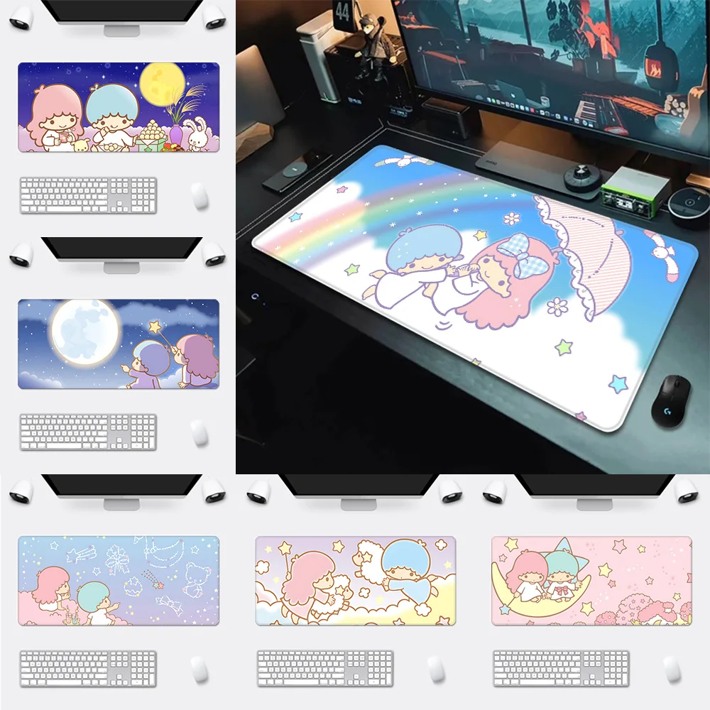 

Cute LittleTwin Stars Mousepad HD Printing Computer Gamers Locking Edge Non-slip Mouse Pad XXL90x40cm Keyboard PC Desk Pad