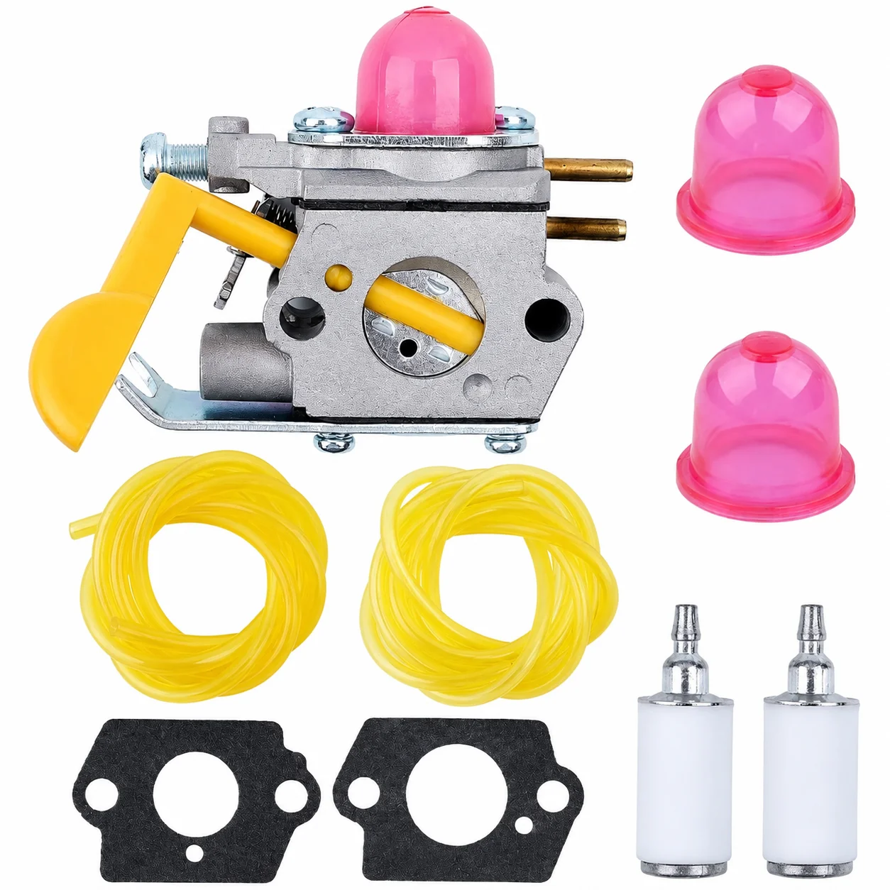 For Poulan Weed Eater FL25C FL20C FX26SC XT260 MX550 Trimmer Carb Gasket Fuel Filter Kit Replaces 530071822 545081808 545081807