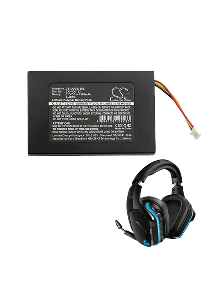 Imagem -02 - Bateria Cameron Sino 1200mah de 533 000132 para Logitech G533 G933 G933s Bateria de Fone de Ouvido sem Fio Li-polímero