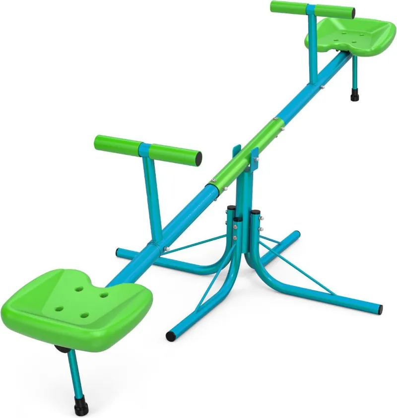 

Outdoor Kids Spinning Seesaw Sit and Spin Teeter Totter Outdoor Playground Equipment Swivel Teeter Totter for Backyard
