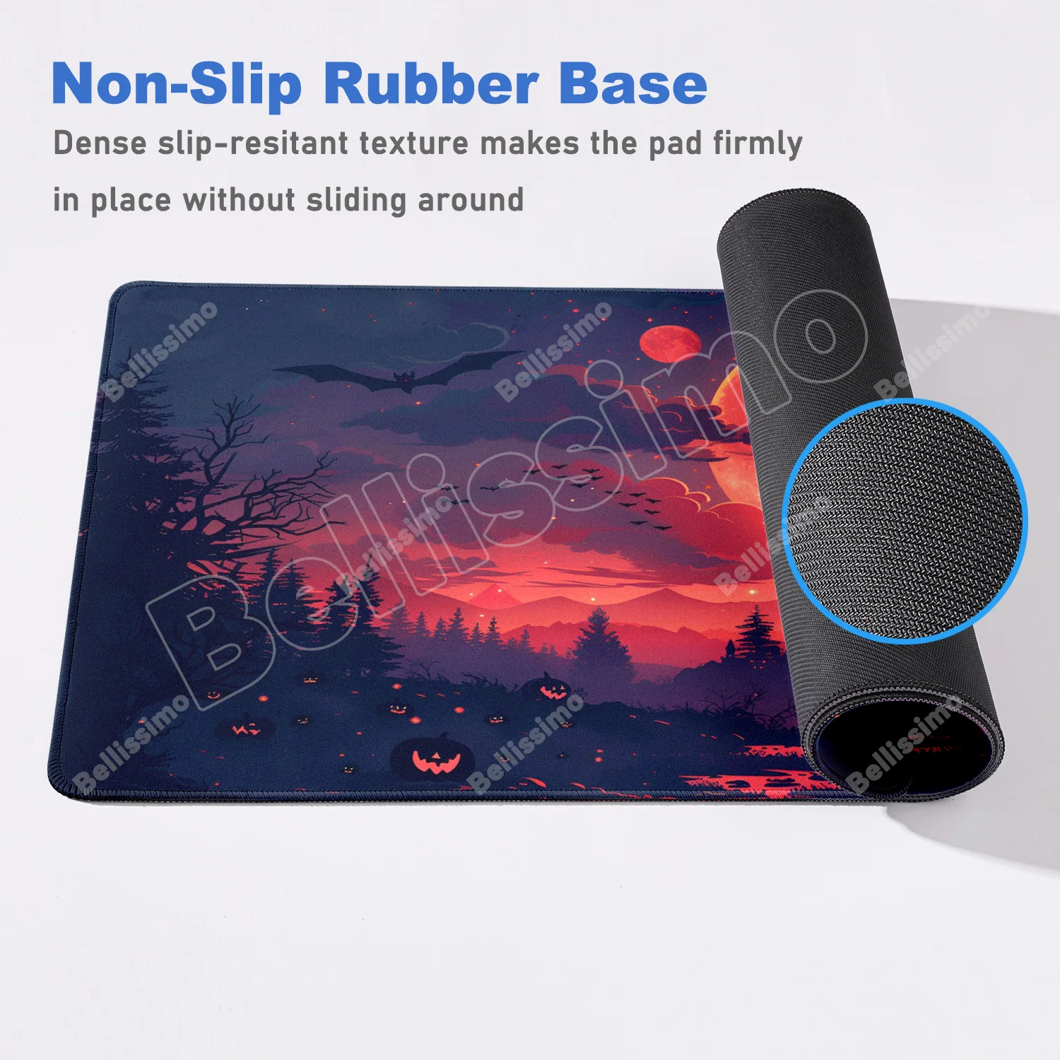 لوحة ماوس على شكل قلعة الألعاب على شكل قمر أحمر، سجادة كبيرة غير قابلة للانزلاق، حافة خياطة للكمبيوتر المحمول والكمبيوتر اللوحي، وسادات ماوس مطاطية للعبة المكتب، سجادة اللعب