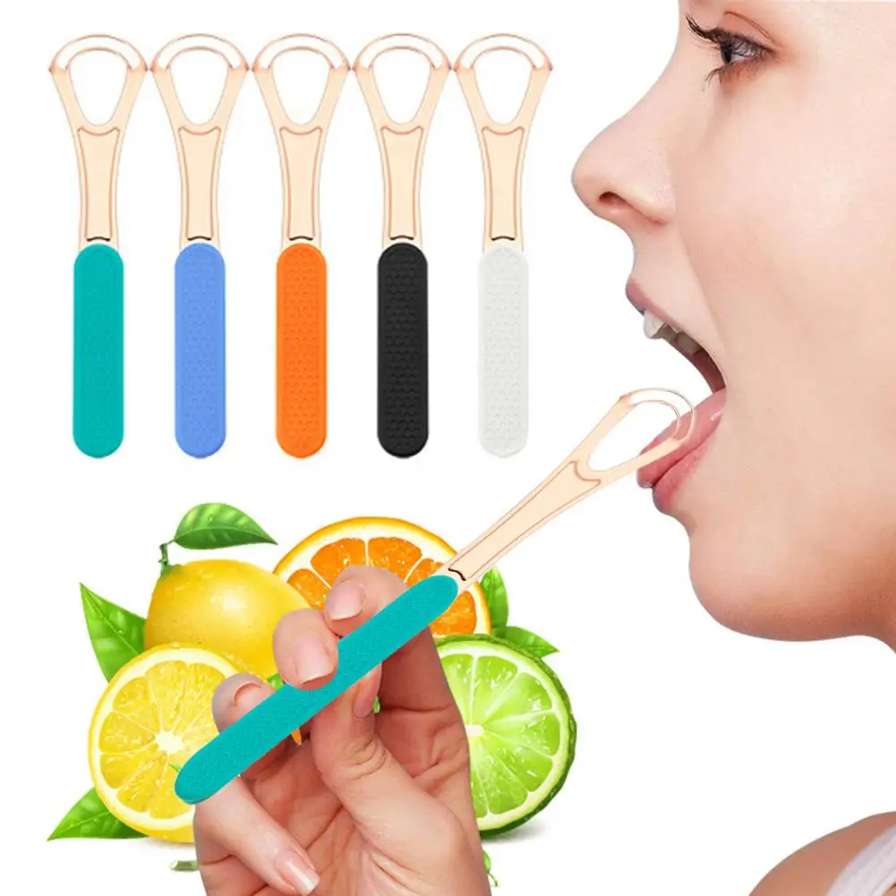 Stainless Steel Double Layer Tongue Cleaner Scraper Set for Thorough Oral Hygiene Double Layer Tongue Cleaning Brush with Handle