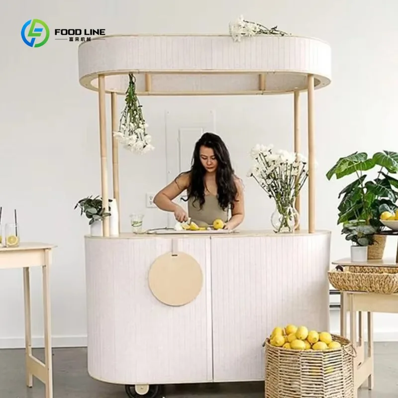 Customized Gelato Ice Cream Push Cart Commercial Street Snack Vending Food Cart Outdoor Event Use