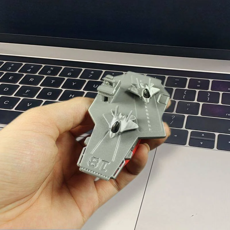 Mini Magnetic Aircraft Carrier Model That Can Be Opened and Closed to Store the Fujian Ship and J-35 Fighter Jets