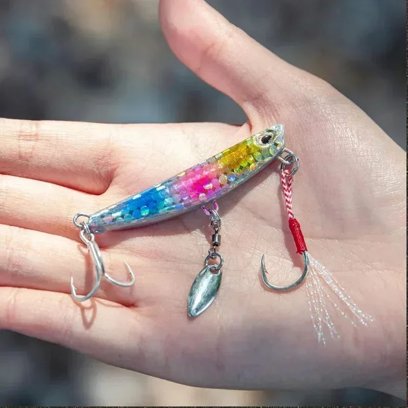 4pcs/set 30g Saltwater Fishing Jigs Vertical Jig with Assist Hook Jigging Spoon Lure Fishing Accessories Metal Jig Fishing Lure