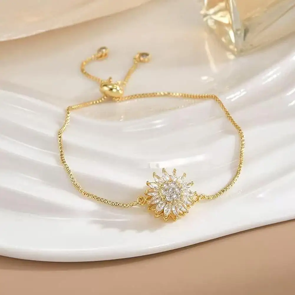 نساء موضة مجوهرات الزفاف زهرة سوار فام الزفاف كريستال الفضة والمجوهرات اللون المعصم حفلة الذهب سلسلة سحرية سوار N0U0