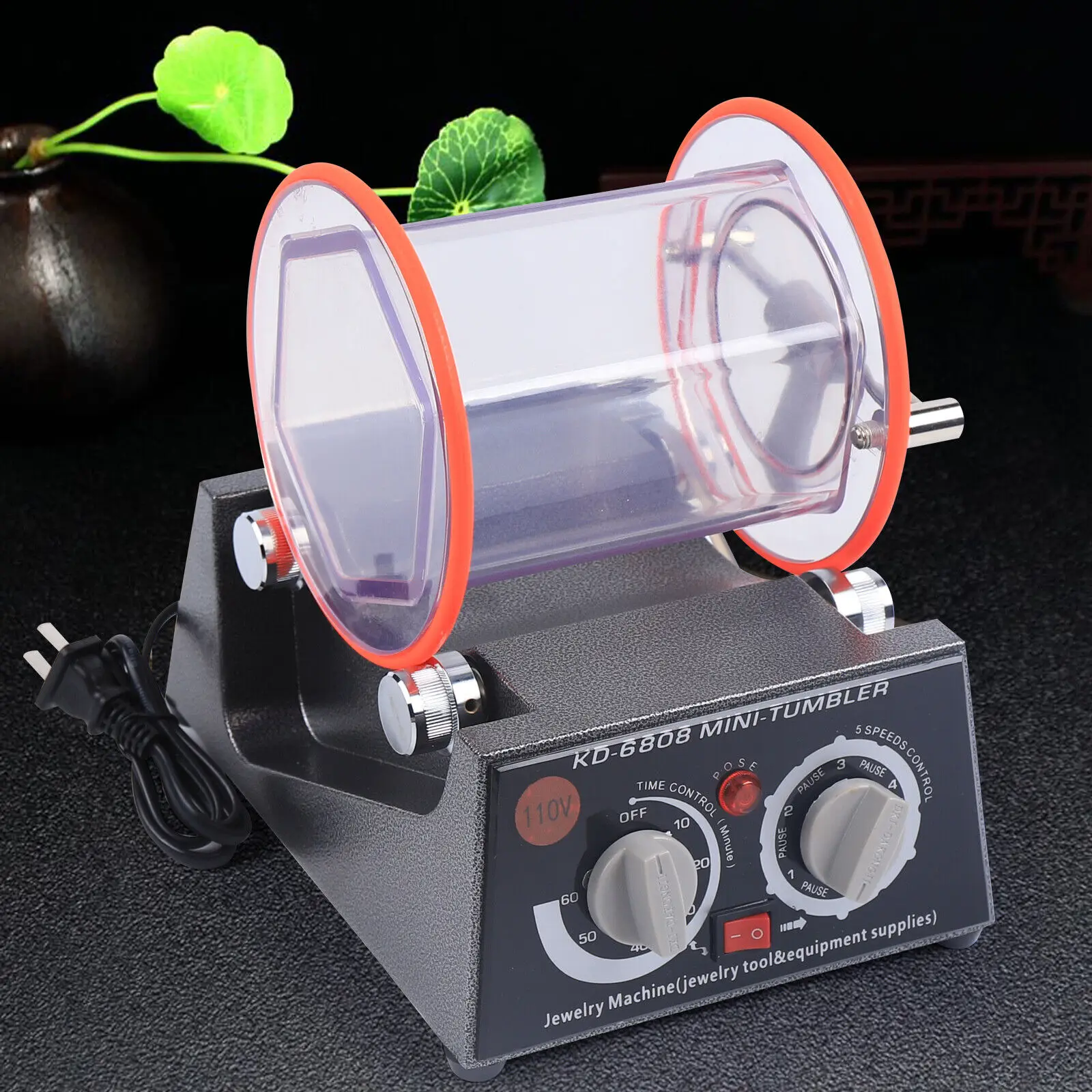 

Jewelry Buffing Machine - 5-Speed Adjustable Polishing Tool with Pure Copper Motor, Timing Function, and Transparent Polishing