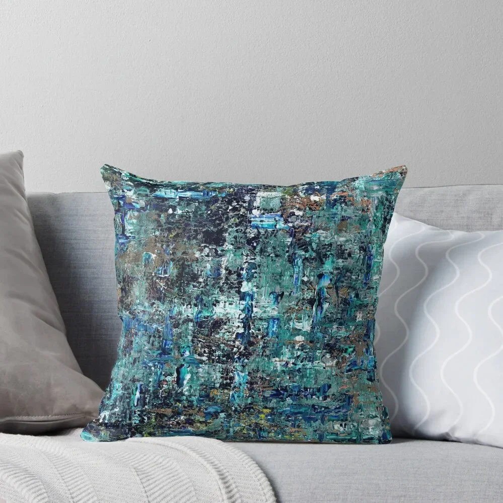 

Tech Inspired Painting - Information Technology - Acrylic , Texture Abstract on Canvas by Kathrina Shine Throw Pillow