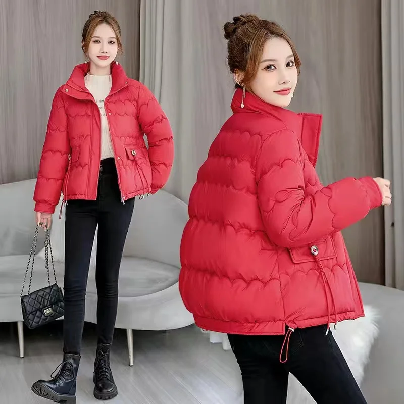 Koreaanse Mode Korte Katoenen Damesjack Herfst Winter Losse Pasvorm Dames Winter Overjas 2024 Lange Mouwen Dames Parka 'S Top