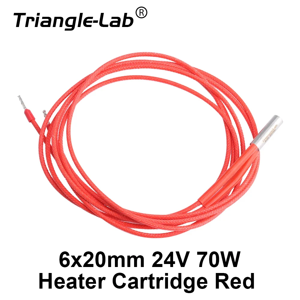 

Trianglelab 24V 70W Heater Cartridge Red 6x20mm With 100CM cable 3D Printer for V6 HOTEND Volcano MK8 MK9 CR-10 ender 3