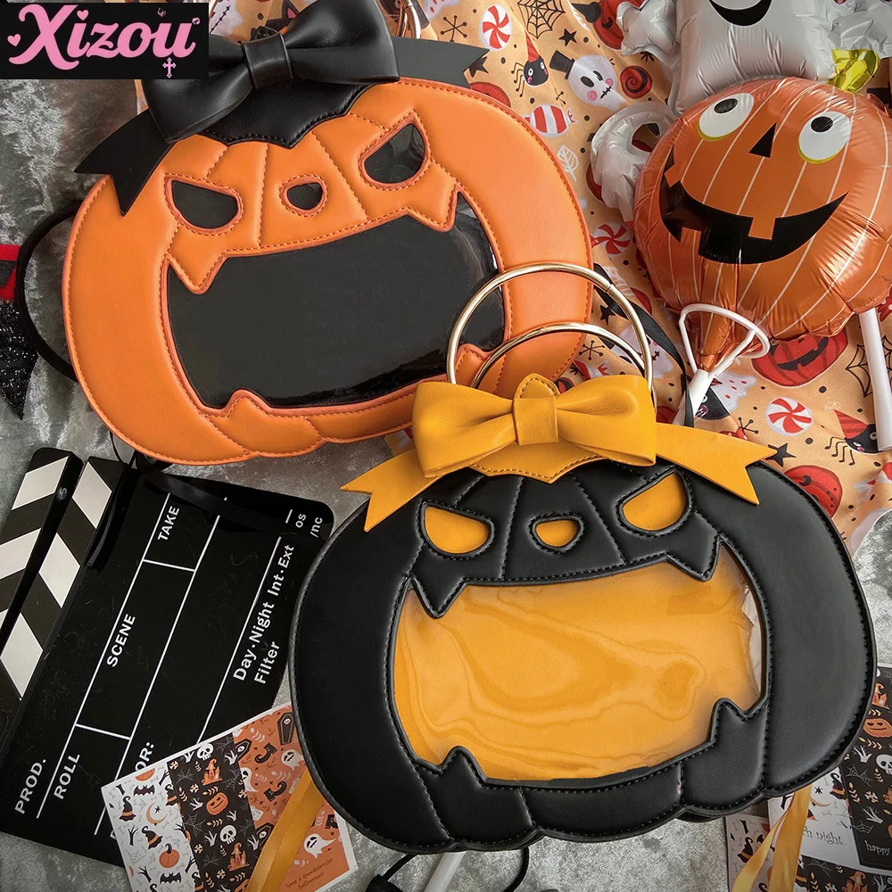 

Оригинальный дизайн, готическая сумка Lta с тыквой, женская сумка для Хэллоуина, закуски, доступная с обеих сторон, портативная женская сумка через плечо