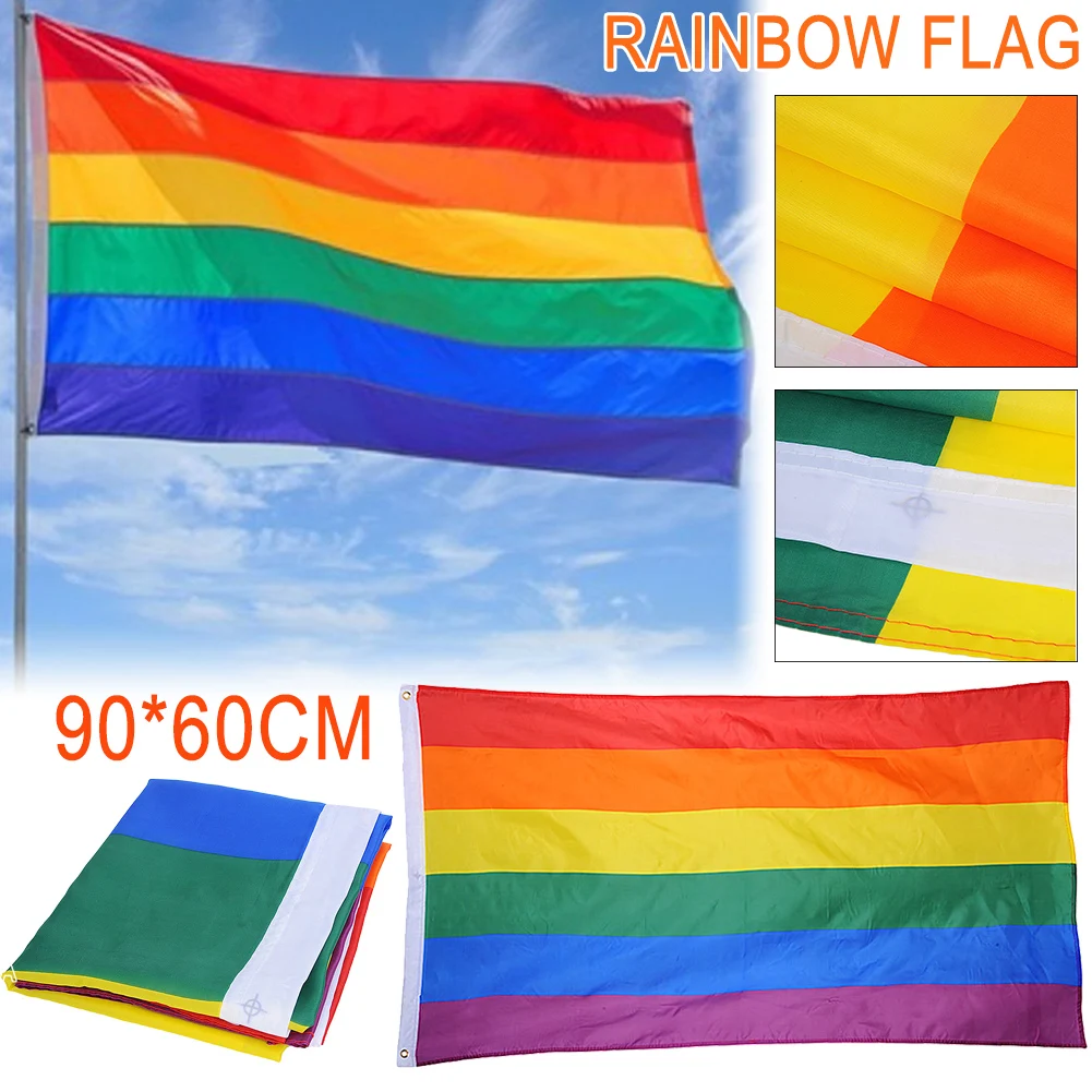 

Love Has No Gender 90 * 60cm Gay Pride Love Rainbow Flag For Homosexual Philadelphia Philly LGBT