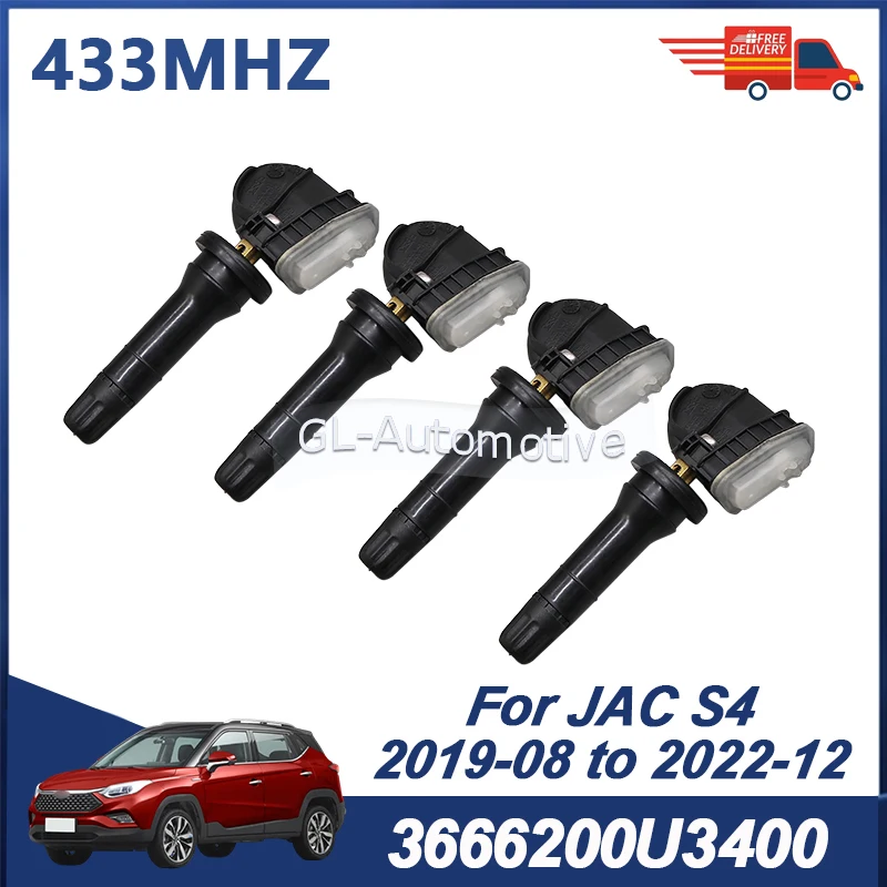 1/4PCS Tire Pressure Sensor TPMS Sensor For JAC S4 2019-2022 X4 2020-2025 433MHZ 3666200U3400