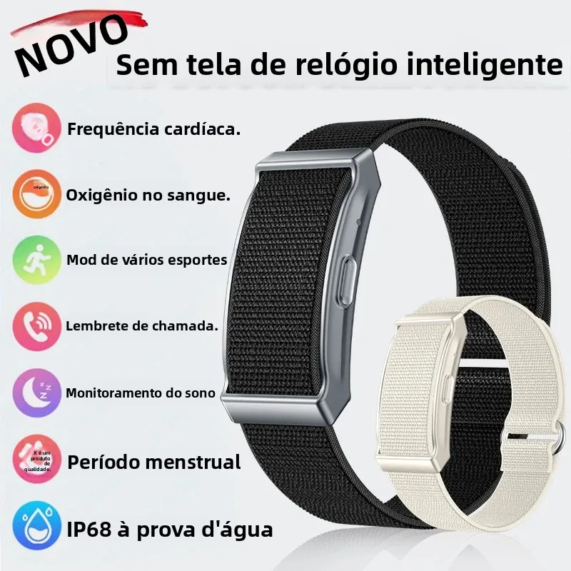 Novo sem tela relógio inteligente hrv monitor de sono pedômetro lembrete chamada notificação mensagem pulseira inteligente 100 + esportes fitness band