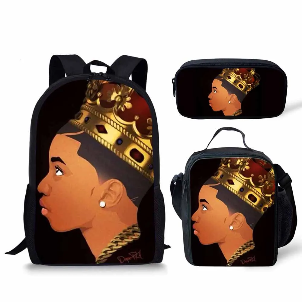 

Classic Novelty Classic African Black Boys 3D Print 3pcs/Set pupil School Bags Laptop Daypack Backpack Lunch bag Pencil Case