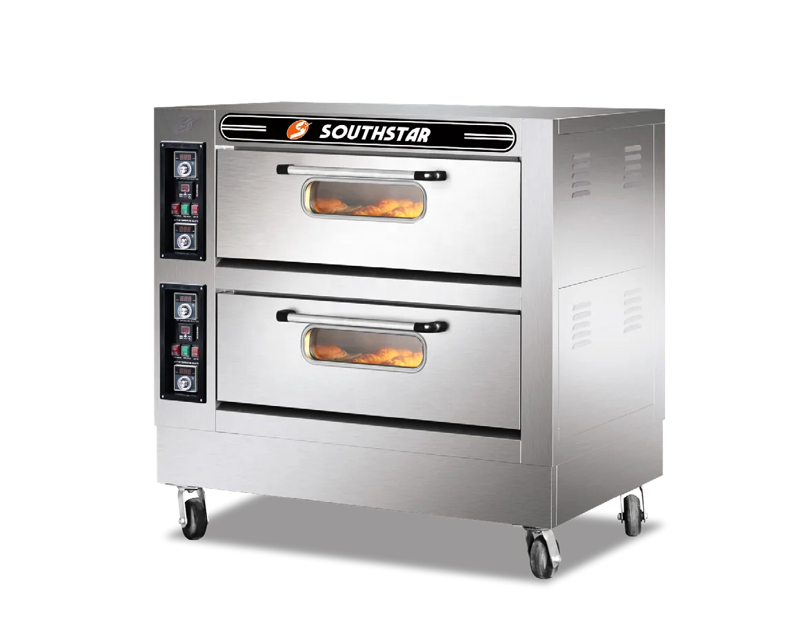 Commercial ovens for bakeries and restaurants, double 4 tray, 13.2 kW, 380 volts, knob control, perfect for cakes and pizzas