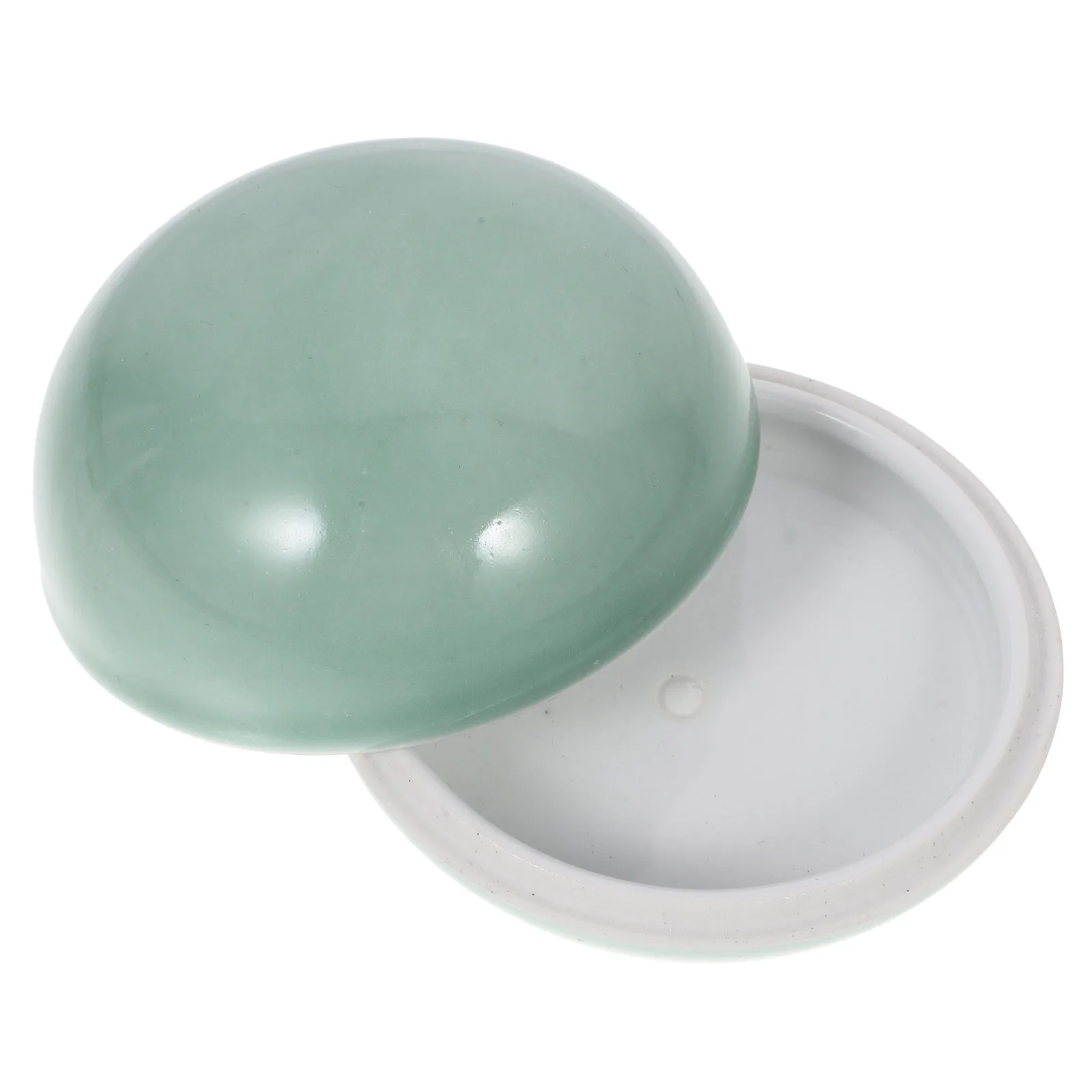 صندوق وسادة حبر من السيراميك عالي الجودة من البورسلين الأحمر صندوق تخزين معجون الحبر قابل لإعادة الاستخدام سهل التنظيف حجم صغير مثالي للصينيين #1