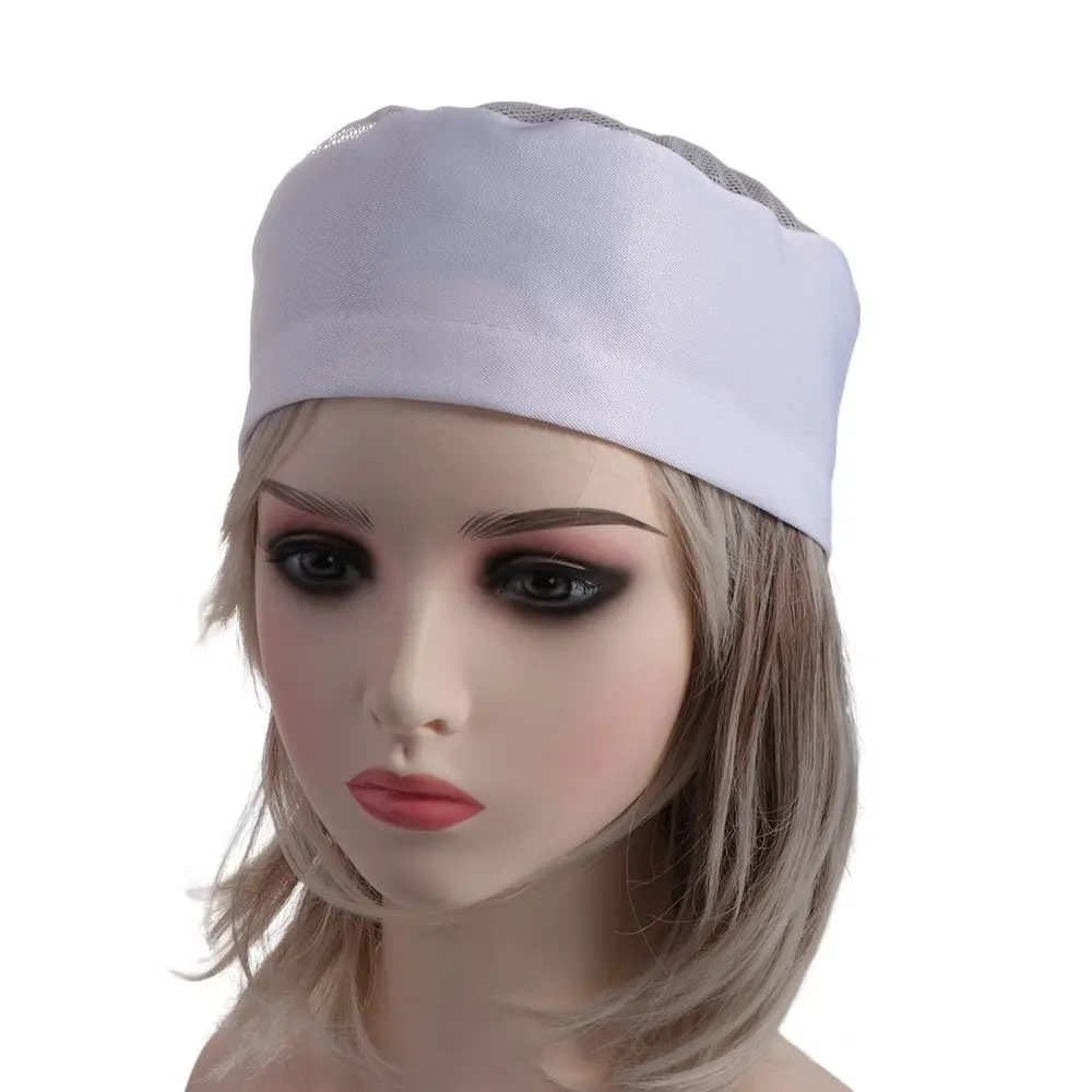 

Japanese-Style Breathable Sushi Cap WIth Mesh Top Adjutable Strap Chef Flat Top Caps Black No Eaves Chef Hat Both Sexes Chef