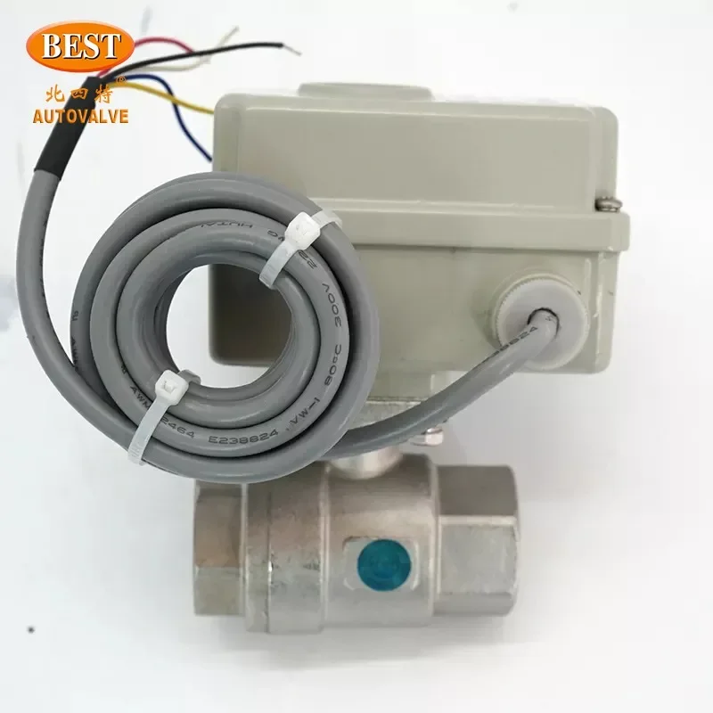 C600 Open Close Type C6004 Regulating Stainless Steel 2 Way Regulating Actuator Mini  Electric Ball Valve