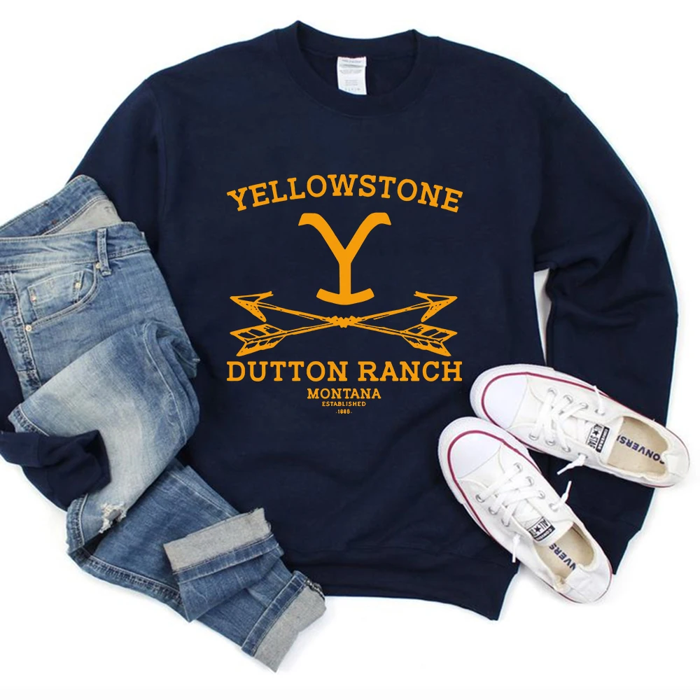 

Retro Yellowstone Sweatshirt Dutton Ranch Hoodie Tv Show Yellowstone 1883 Jumper Vintage Rip Wheeler Crewneck Sweatshirts