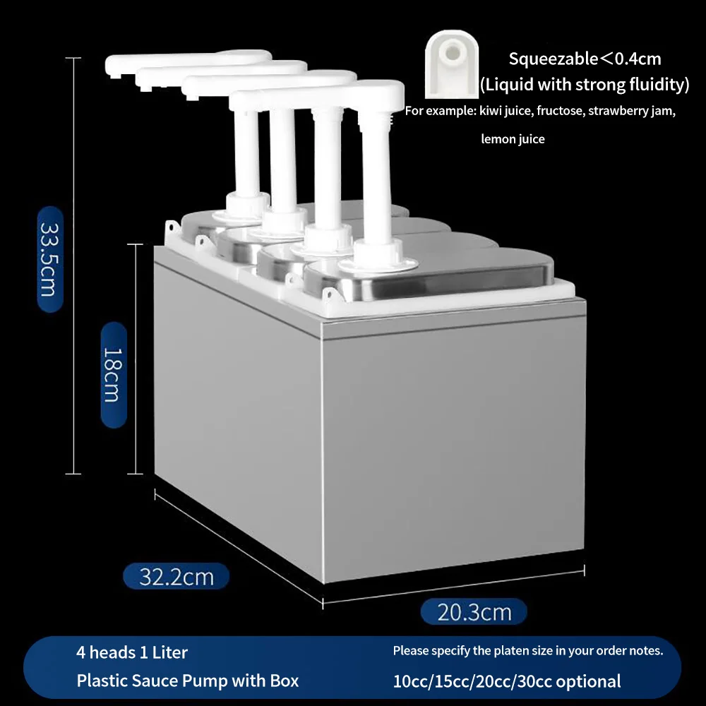 1L/2L Double Head Stainless Steel and PP Material Condiment Sauce Pump Dispenser Plastic Sauce Dispenser image 5