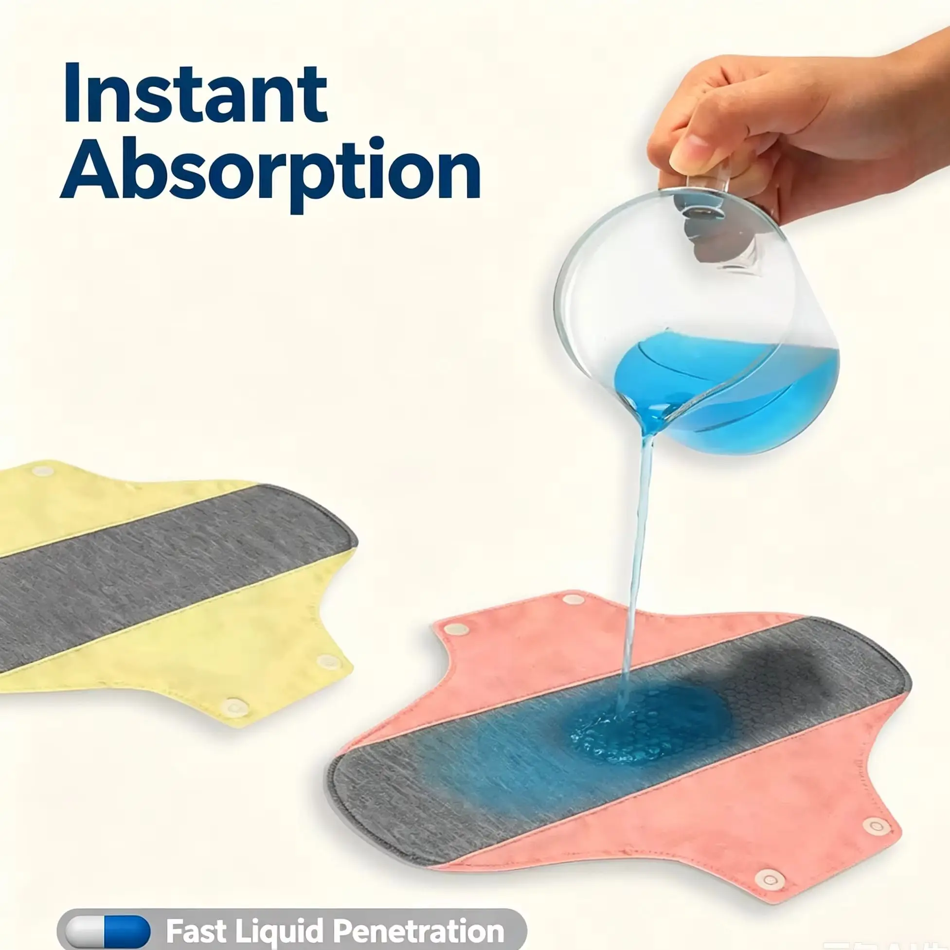 Waterproof Leakproof Washable Cotton Sanitary Pads Reusable Cloth Menstrual Liners for Women