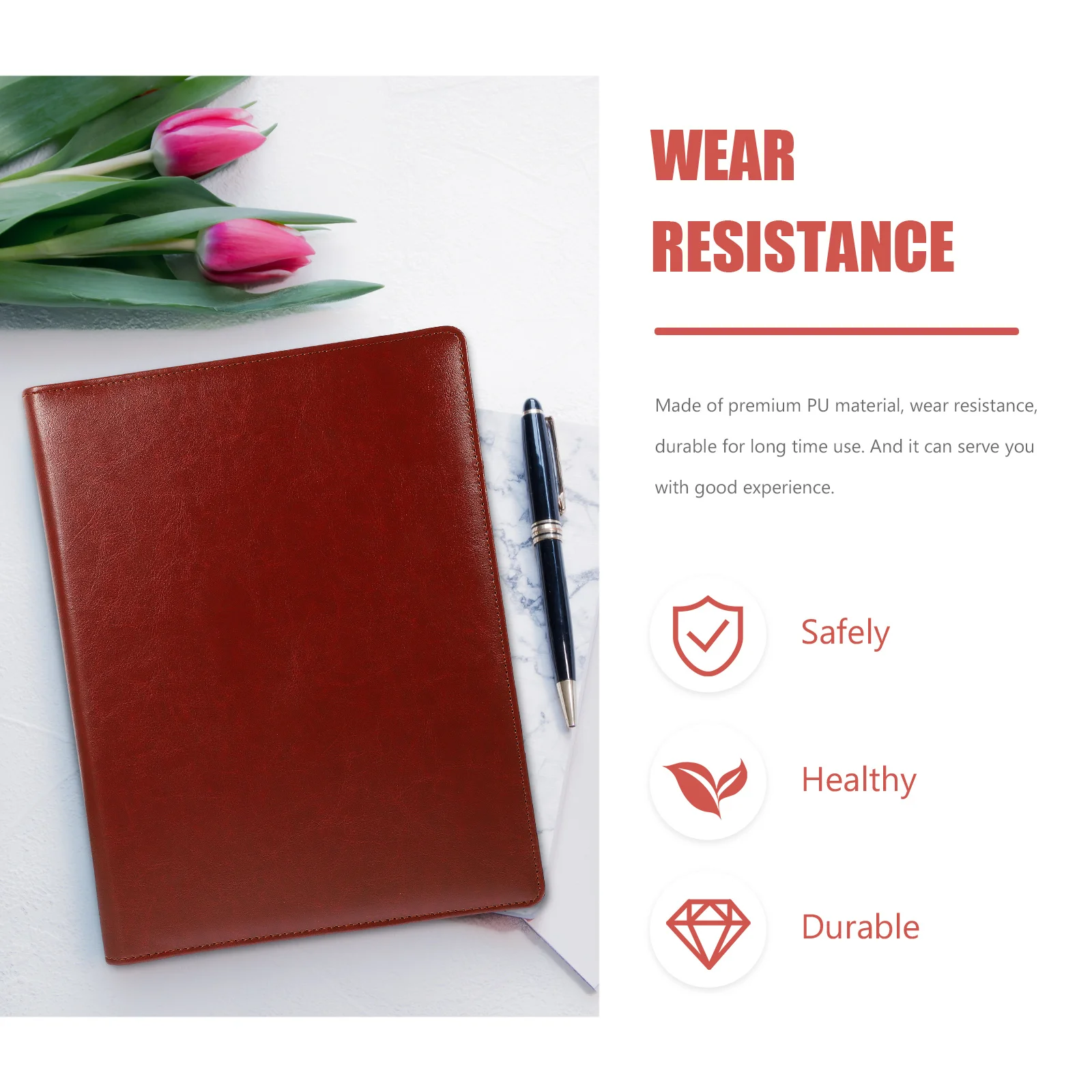 

Folder Board PU Notebook Binder Holder for Important Documents Chic Professional Conference