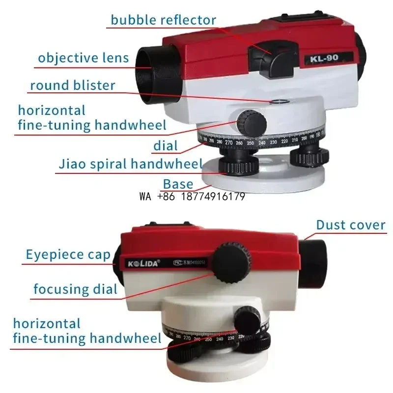 wmwmnu Kolida Leveling Instrument 32 Times Automatic Leveling Outdoor High Precision Engineering Measurement KL-90 Instrument