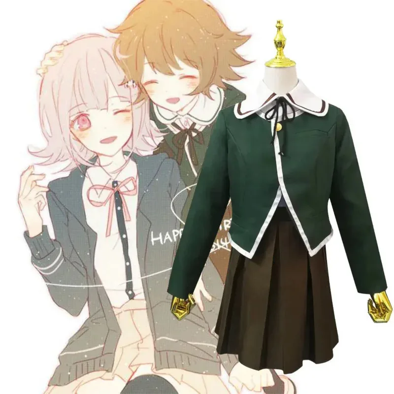 

Game Danganronpa Fujisaki Chihiro cosplay costume Dangan Ronpa cosplay clothes full suit women girls green dress lovely uniform