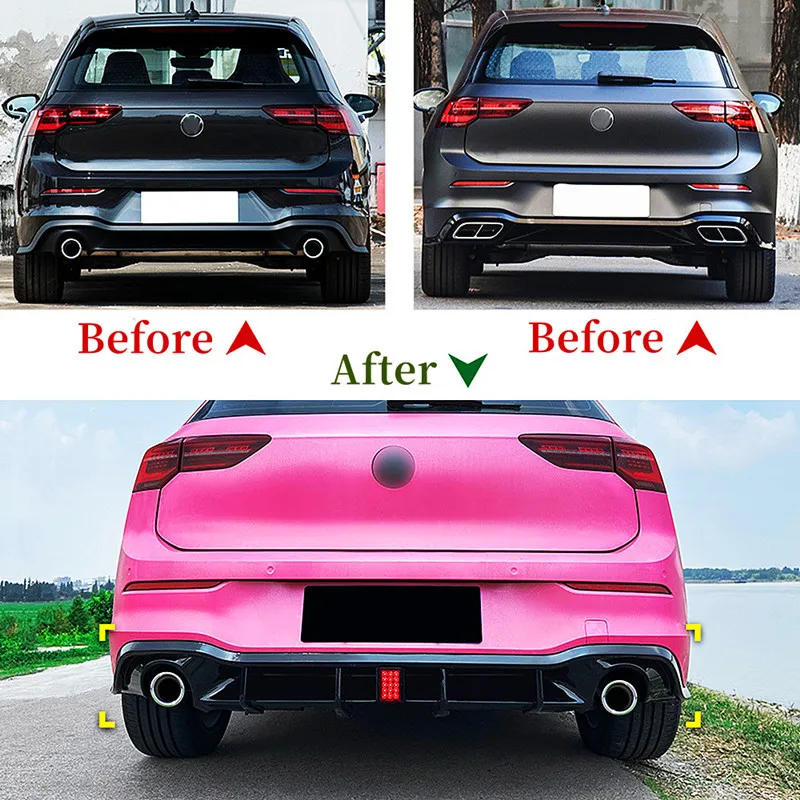 Rear Bumper Diffuser For VW Golf 8 MK8 GTI R-line 2020-2023 Spoiler Splitter Black Body Kit Car Exterior Tuning Accessories ﻿ view 2