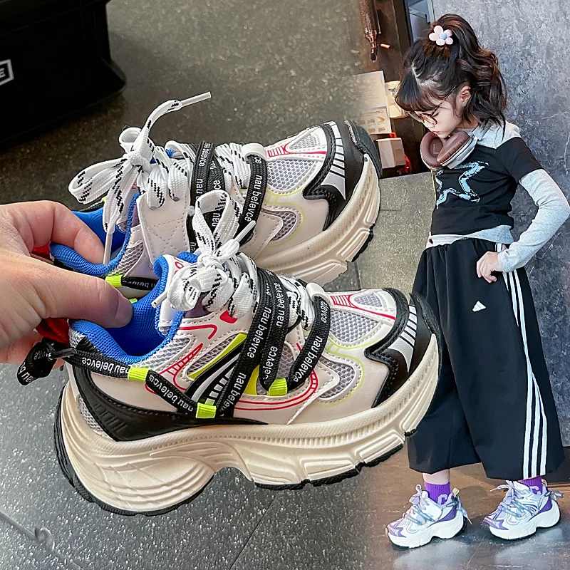 

New Fashion Korean Style Soft Anti-slippery Versatile Chic Shccol Sports Shoe Children Casual Shoes for Girls Boys 2026 Summer