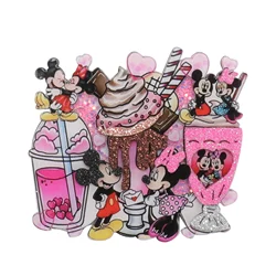 5Pcs Disney Series Mickey Family Pattern quicksand shaker resin cabochon DIY material accessories