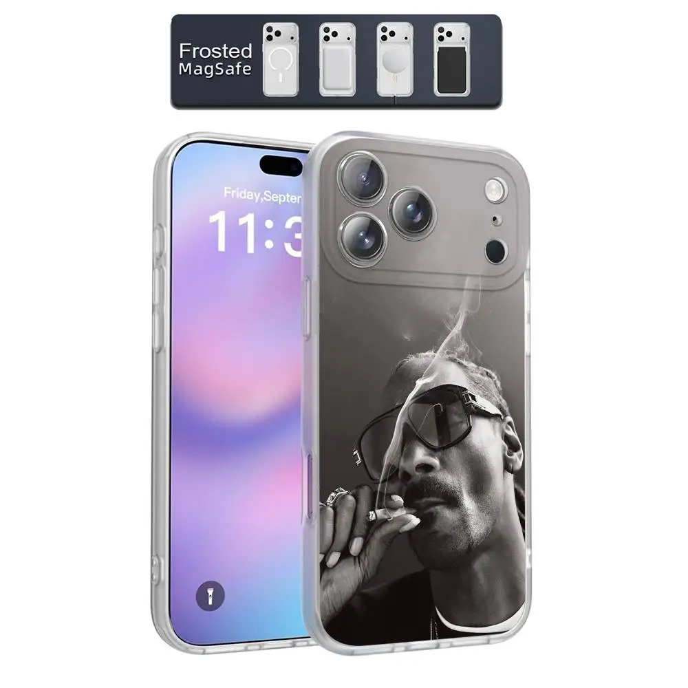 حافظة هاتف S-Snoop Dogg Iz It a Crime Doggystyle لهاتف iPhone 17,16,15,14,13,12,11,Pro,Max,Plus,Air,Mini Magsafe Frosted