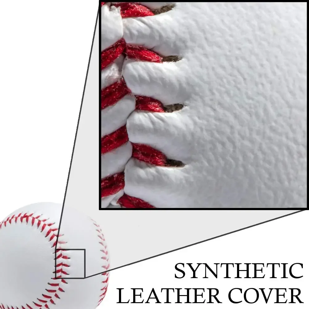 الفلورسنت البيسبول رقم. 9 كرات لينة للتدريب على الكرة الصلبة مصنوعة يدويًا، منتجات اللياقة البدنية، بيضاء آمنة للأطفال، ممارسة البيسبول للرجال #4