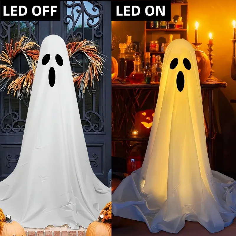 Halloween Led Glow Ghost Lights For Home Indoor Outdoor Hanging Decoration Haunted House Horror Props Bar Supplies 2024 New