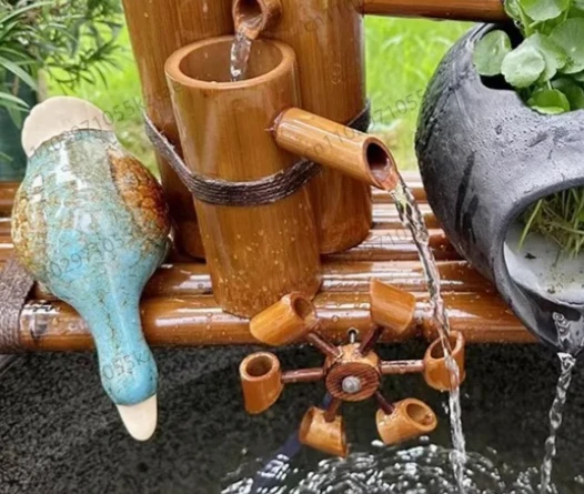 Zen Eco-Cycle: Bamboo Water Flow Filter & Feng Shui Wheel. Oxygenates, Humidifies & Decorates Your Space.
