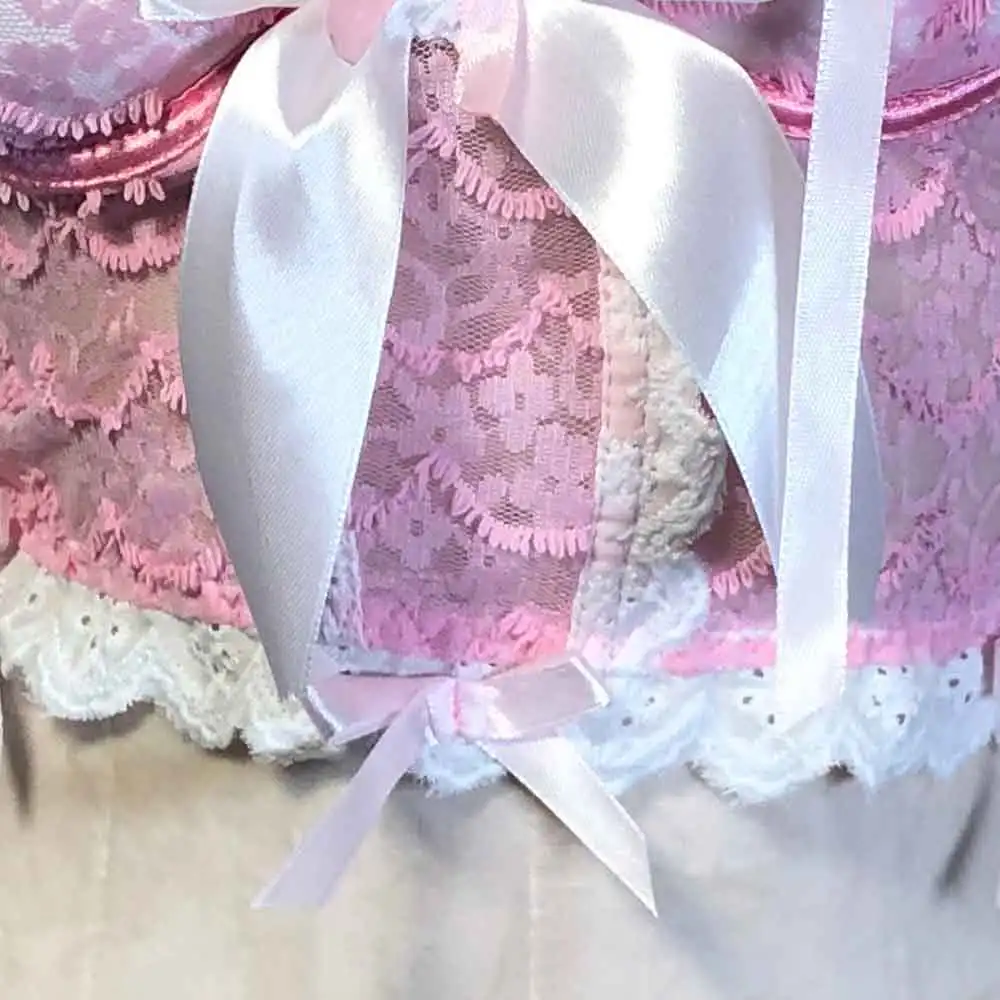 เสื้อสายเดี่ยวสไตล์พังก์ร็อก ฮาราจูกุ วายทูเค กอธิค เอ็มโอม ชมพู อีเกิร์ล โบว์  งาน DIY ยุค 80 คาวาอี้ กรันจ์ แฟรี่ ยุค 90