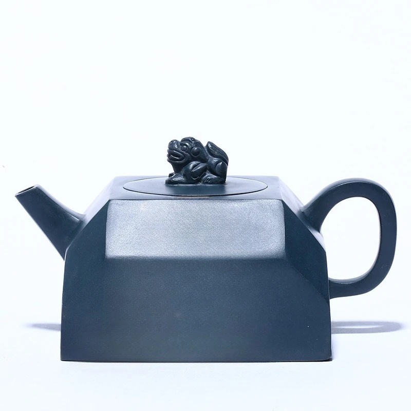 Zisha pot raw ore azure mud square auspicious beast Zisha pot
