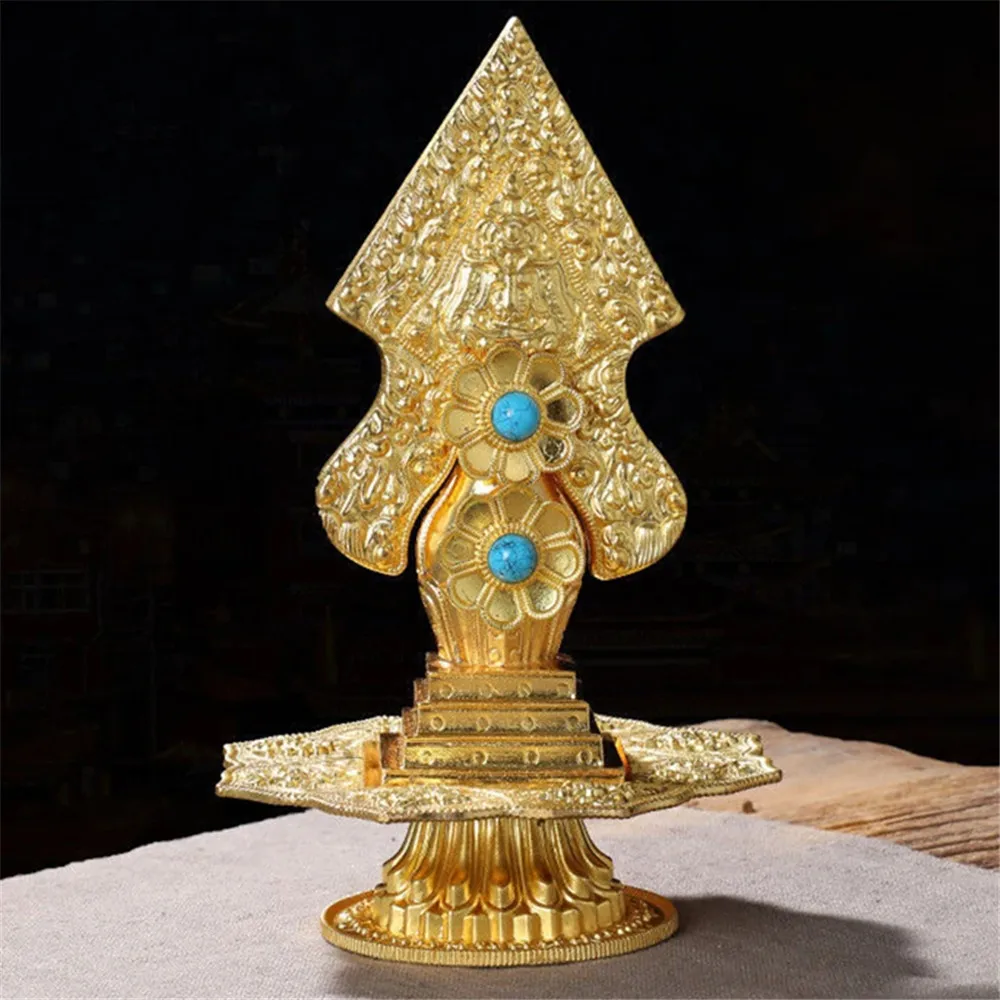 Multicolor Tibetan Alloy Engraving Inlaid Gem Ten Phase at Ease Mirror ​Handicraft Auspicious Altars Tribute Desktop Decorative