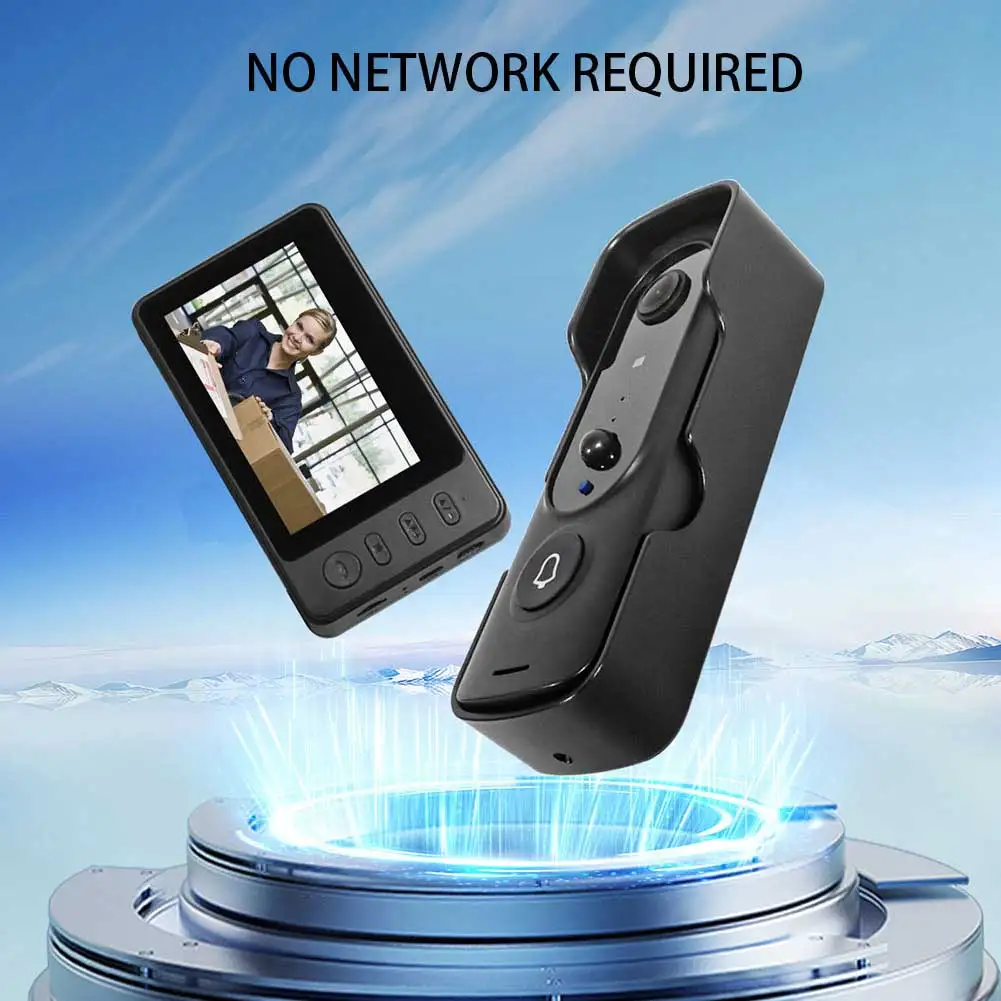جرس باب يتضمن شاشة عرض فيديو لاسلكي اتجاهين صوت فيديو نظام اتصال داخلي كاميرا جرس باب فيديو لاسلكية مع شاشة زاوية عرض 120 درجة