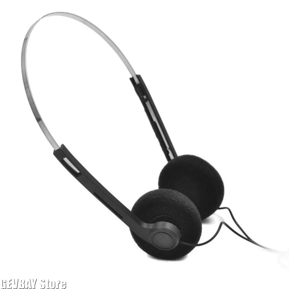 3.5mm Plug Retro Nostalgic Wired Headphones Classic on-Ear Earphones Portable Stereo Sports Headset Vintage Photo Props