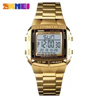 SKMEI 1381 Large Dial Glass Mirror Clock Fashion Outdoor Relogio Masculino Sports Watch Men Digital Alarm Clock Countdown Watch