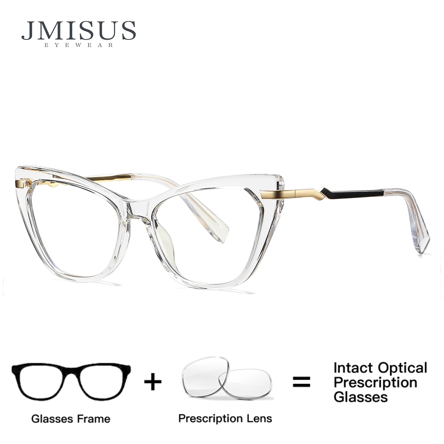 

JMISUS Cateye Progressive Eyeglasses for Women Classic Frame Multifocal Lenses Photochromic Anti Glare for Driving and Reading